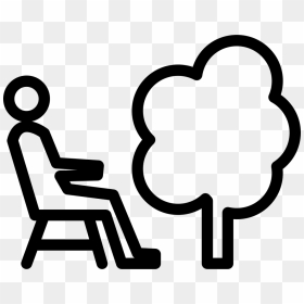 Person Sitting On A Chair Beside A Tree Comments - Icon, HD Png Download - person sitting in chair png