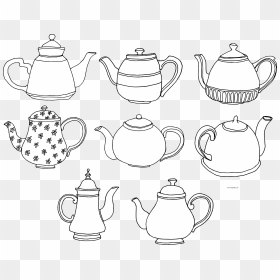 Teapot Basic Black White Clipart Png - White Teapot Image Png, Transparent Png - teapot png