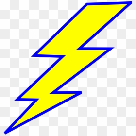 Lightning Bolt Clip Art At Clker - Blue And Yellow Lightning Bolt, HD Png Download - blue lightning png
