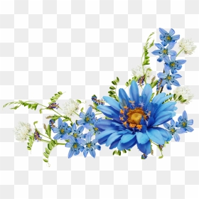 Flower Desktop Wallpaper Blue Wallpaper - Blue Flower Border Png, Transparent Png - corner border png