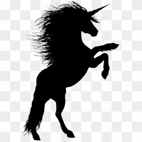 Horse Stallion Rearing Silhouette Unicorn - Rearing Horse Silhouette Transparent, HD Png Download - unicorn head png