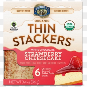 White Chocolate Strawberry Cheesecake Organic Chocolate - Lundberg Organic Thin Stackers Chocolate, HD Png Download - cheesecake png