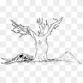 Nature Line Art Drawing, HD Png Download - tree line png