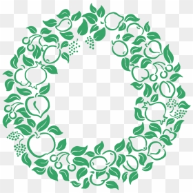 Fruit And Flower Border Green - Happy Holiday Wreath Clipart, HD Png Download - holly border png