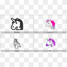 Unicorn Face On Various Operating Systems - Cartoon, HD Png Download - unicorn face png
