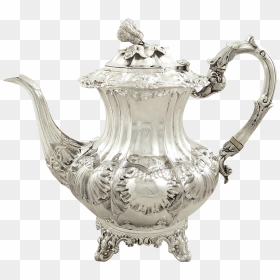 Antique Early Victorian Sterling Silver Coffee Pot, - Teapot, HD Png Download - teapot png