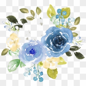 Blue Floral Png Clipart - Blue Watercolor Flower Background, Transparent Png - blue flower png