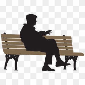 Sitting Silhouette Royalty-free Clip Art - Sitting On Bench Silhouette Png, Transparent Png - man sitting png