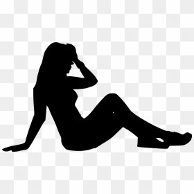 Silhouette Of Woman Sitting, HD Png Download - woman sitting png