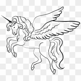 Winged Big Image Png - Unicorn With Wings Drawing, Transparent Png - unicorn head png