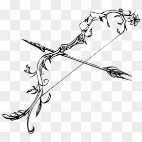 Ornamental Bow And Arrow - Arrow And Bow Drawing, HD Png Download - cute arrow png