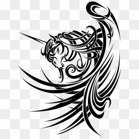 Tattoo Unicorn Horse Pegasus Tribe - Unicorn Tribal Tattoos, HD Png Download - unicorn head png