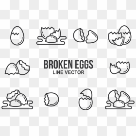 Broken Egg Icons Vector - Broken Egg Icon, HD Png Download - cracked glass transparent png
