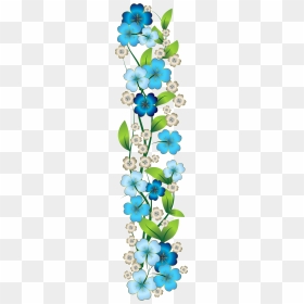 Clipart Blue Flower Vector Download Blue Flower Decor - Light Blue Flower Border, HD Png Download - blue flower png