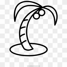 Palm Tree Coloring Page - Line Art, HD Png Download - tree line png