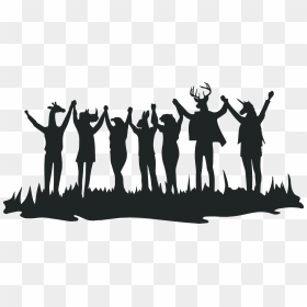 People Holding Up Hands, HD Png Download - crowd silhouette png
