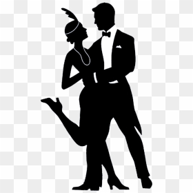 Charleston Dancing Couple - Roaring 20s Silhouette, HD Png Download - dancer silhouette png