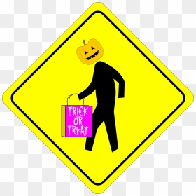Halloween Pedestrian Caution Sign Clip Arts - Pedestrian School Crossing Signs, HD Png Download - caution sign png
