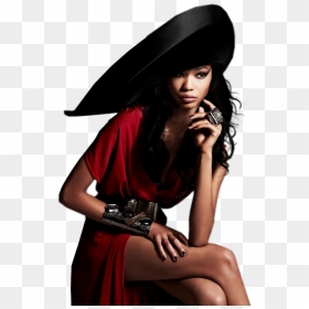 Black Fashion Model Png - Black Model Red Dress, Transparent Png - black model png