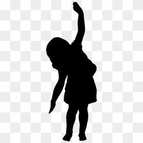 Black Silhouette Of Girl Dancing - Little Kid Silhouette Png, Transparent Png - dancer silhouette png
