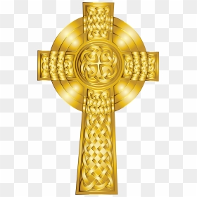 Golden Celtic Cross 5 Clip Arts - Gold Celtic Cross Clipart, HD Png Download - gold cross png
