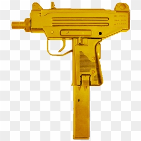 Uzi Gold Gun Png, Transparent Png - uzi png