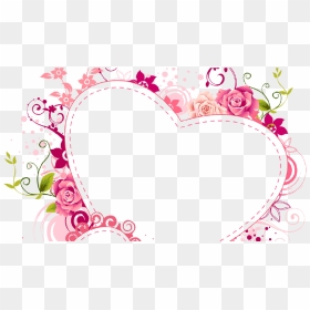 Http - //syedimranrocks - Blogspot - Com Pink Picture - Heart Shape Frame Png, Transparent Png - floral frame png