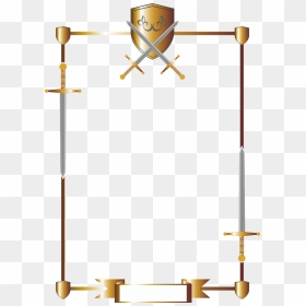 Swords And Shields Border, HD Png Download - shield outline png