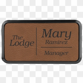 Light Brown Leatherette Round Corner Name Badge With - Wood, HD Png Download - rounded rectangle png