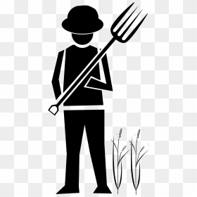 Farmer With Garden Fork Clip Arts - Farmer Clipart Black And White, HD Png Download - farmer png