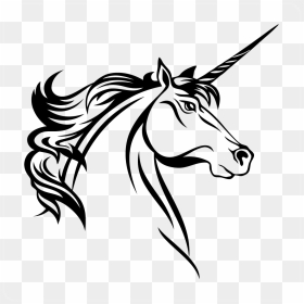Unicorn Head Decal Style - Unicorn Head Drawing Outline, HD Png Download - unicorn head png