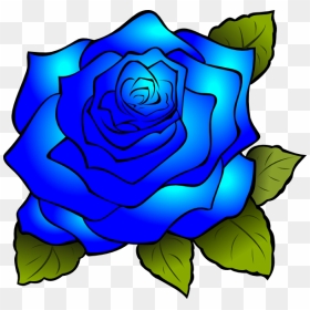 Rose Clip Art Blue, HD Png Download - blue flower png