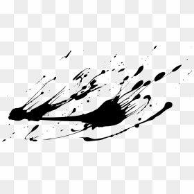 Black Ink Drop Png, Transparent Png - paint splat png