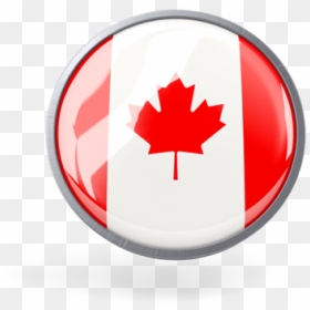 Metal Framed Round Icon - Round Canadian Flag Icon, HD Png Download - canadian flag png