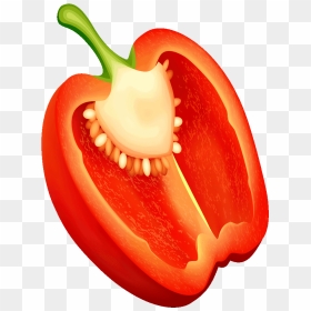 Pepper Clipart Red Fruit - Red Bell Pepper Clipart, HD Png Download - chili pepper png