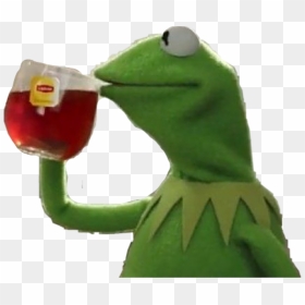 Transparent Kermit The Frog Png - Kermit Drinking Tea Sticker, Png Download - kermit the frog png