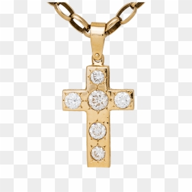 Diamond Gold Cross - Locket, HD Png Download - gold cross png