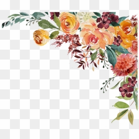 Free Watercolor Winter Christmas Floral Wreath Png - Transparent Fall Flowers Png, Png Download - floral wreath png