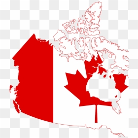 Canada Flag Map Vector, HD Png Download - canadian flag png