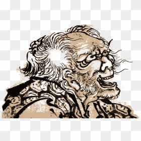 Scared And Surprised Old Man - Hokusai Crazy Old Man, HD Png Download - scared face png