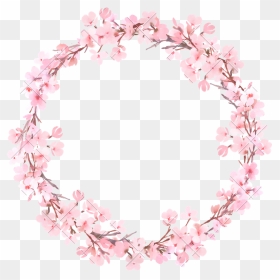 Transparent Watercolor Floral Wreath Png - Cherry Blossom Flower Wreath Png, Png Download - floral wreath png