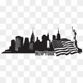New York Skyline Wall Decal Clipart , Png Download - Wall Decal, Transparent Png - new york skyline silhouette png