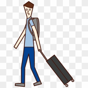 Illustration Of A Man Walking With A Suitcase - Man, HD Png Download - man walking png