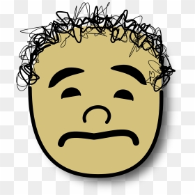 Curly Hair Frustrated Face Emoji, HD Png Download - sad png