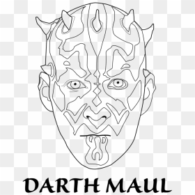 Darth Maul Face Templates Coloring Page - Darth Maul Colouring Pages, HD Png Download - darth maul png