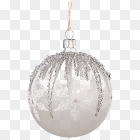 Glass Ornament Clear/white - Christmas Glass Ball Png, Transparent Png - christmas ball png