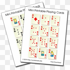 Mini Printable Playing Cards - Miniature Printable Deck Of Cards, HD Png Download - playing cards png