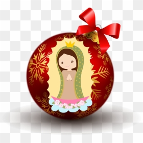 Virgen De Guadalupe - Transparent Red Christmas Ball, HD Png Download - christmas ball png