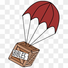Parachute On Box Of Bibles Clip Arts - Parachute With Box Clipart, HD Png Download - parachute png