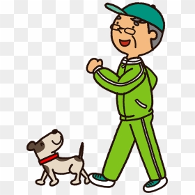 Senior Man Walking Dog Clipart - Illustration, HD Png Download - man walking png